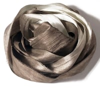 Image 1 of 10YD. MUDDY BANK HAND DYED SARI SILK RIBBON BY COLOR BURST SILK