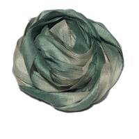 Image 2 of 10YD. BALSAM FIR HAND DYED SARI SILK RIBBON BY COLOR BURST SILK