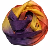 Image 3 of 10YD. BATON ROUGE HAND DYED SARI SILK RIBBON BY COLOR BURST SILK