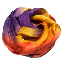 Image 5 of 10YD. BATON ROUGE HAND DYED SARI SILK RIBBON BY COLOR BURST SILK