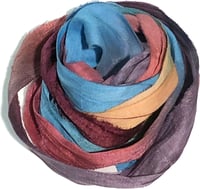 Image 2 of 10YD. CARNIVAL HAND DYED SARI SILK RIBBON BY COLOR BURST SILK