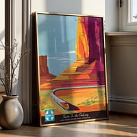 Image 1 of Vintage Santa Fe “The Chief Way” Poster — Iconic American Railroad Travel Art