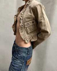 Image 3 of BEIGE FRILL CROPPED JACKET