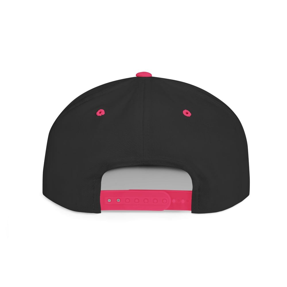 Image of Pink Glitter 'Peek-a-Boo Bitches' Flat Bill Snapback Hat