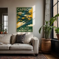 Image 4 of Stampa Fine Art Caproni Ca.100 Caproncino – stampa Art Déco aeronautica anni ’30