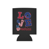 Patriotic 'LOVE 'Merica' Can Cooler - 4th of July Beer Koozie