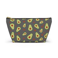 Image 1 of Avocado Pattern Accessory Pouch — Cute T-Bottom Makeup & Travel Organizer