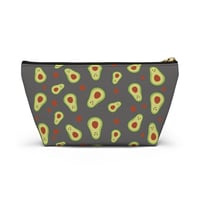 Image 2 of Avocado Pattern Accessory Pouch — Cute T-Bottom Makeup & Travel Organizer
