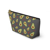 Image 3 of Avocado Pattern Accessory Pouch — Cute T-Bottom Makeup & Travel Organizer