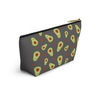 Image 4 of Avocado Pattern Accessory Pouch — Cute T-Bottom Makeup & Travel Organizer