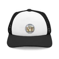 Dog Lovers Trucker Hat — "Dogs Leave Paw Prints on Our Hearts" Foam Mesh Cap