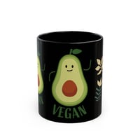 Image 1 of Vegan Avocado Black Mug — Cute Plant-Based Coffee Cup (11oz & 15oz)