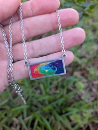 Image 1 of Rainbow Rectangle Connector Necklace