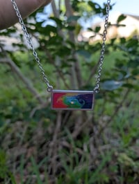 Image 2 of Rainbow Rectangle Connector Necklace