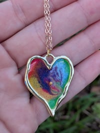Gold Rainbow Irregular Heart Necklace