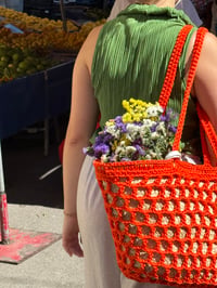 Image 1 of Moroccan Crochet Basket Bag