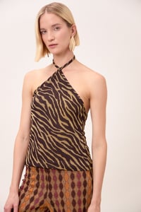 Image 1 of TOP MYSTERY ZEBRA MARRONE