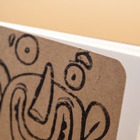 Image 2 of Handprinted A6 Notebook – Linocut - Monster 1