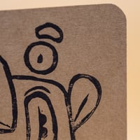 Image 2 of Handprinted A6 Notebook – Linocut - Monster 3