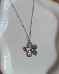 Image 2 of Stainless Steel Hibiscus Necklace 