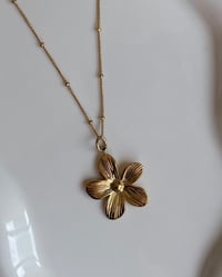 Image 2 of Gold Hibiscus Necklace 