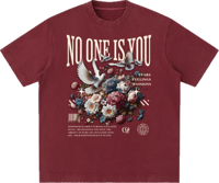 Image 1 of Heavyweight Vintage Washed "Doves" T-Shirt - Dull Red