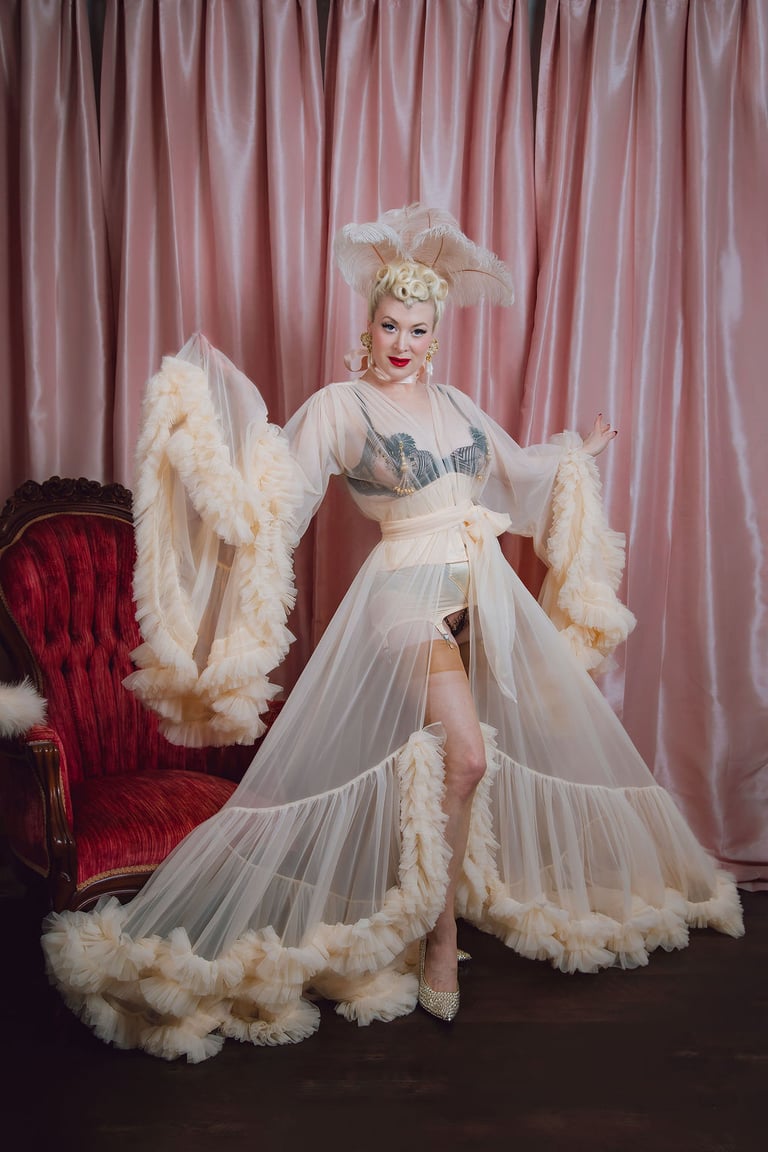 "Barely Peach" Ruffled Cassandra  Image 4