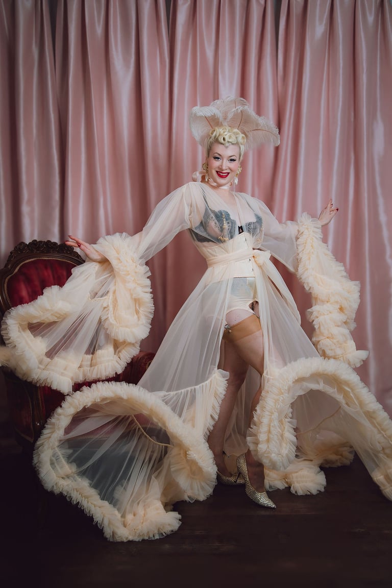"Barely Peach" Ruffled Cassandra  Image 2