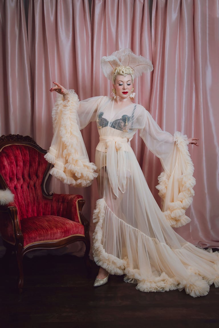 "Barely Peach" Ruffled Cassandra  Image 6