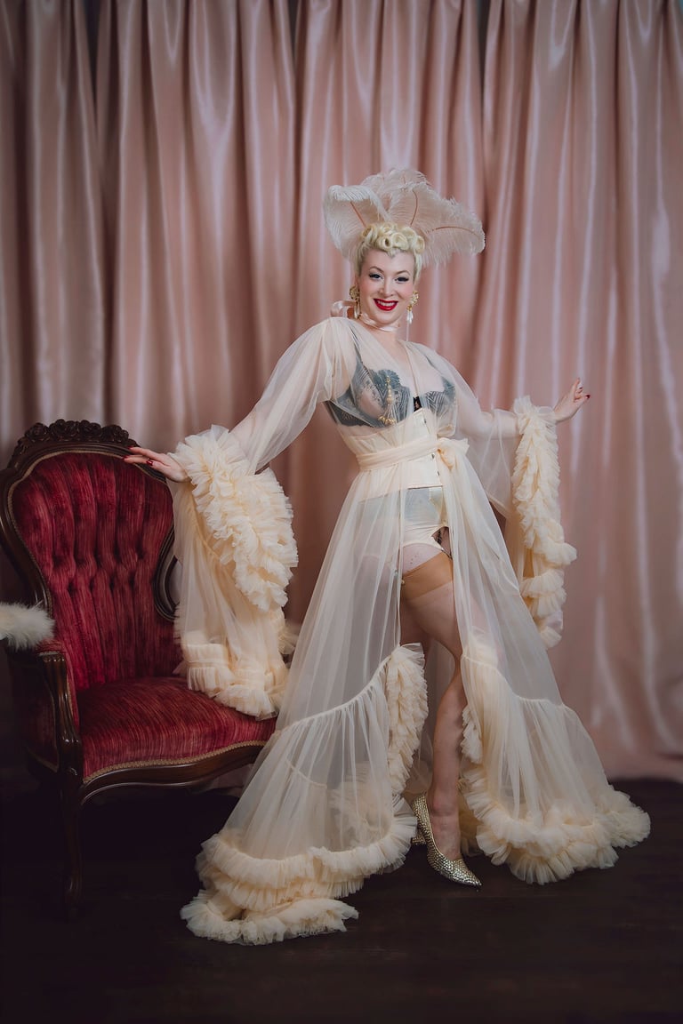 "Barely Peach" Ruffled Cassandra  Image 7