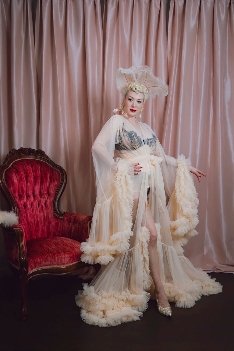 "Barely Peach" Ruffled Cassandra  Image 3