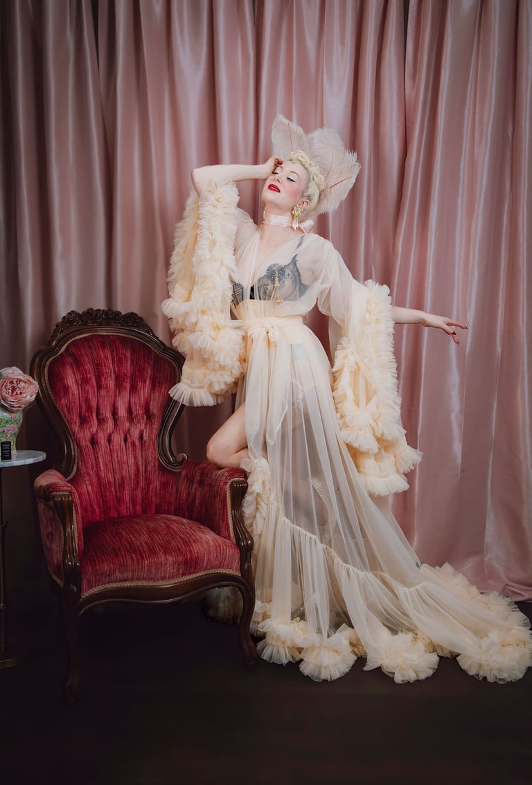"Barely Peach" Ruffled Cassandra  Image 5