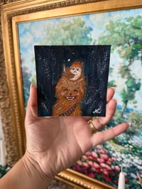 Original 4x4 gouache painting “Comfy Companion”