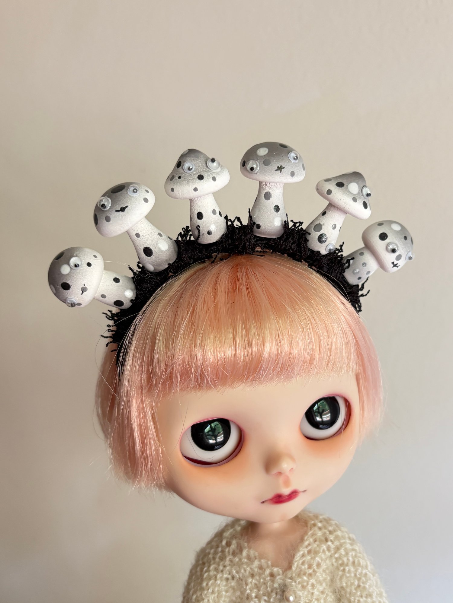 Image of Moody Mushrooms Headband for Blythe Dolls 