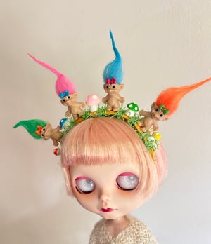 Image of Trippy Trolls Headband for Blythe Dolls 