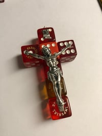 Image 5 of Handmade vintage dice crucifix 