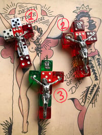 Image 3 of Handmade vintage dice crucifix 