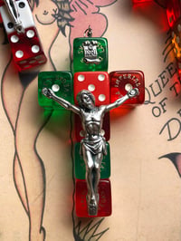 Image 2 of Handmade vintage dice crucifix 