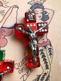 Image 10 of Handmade vintage dice crucifix 