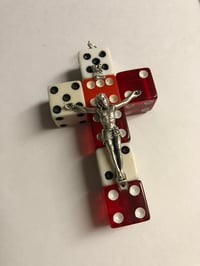 Image 4 of Handmade vintage dice crucifix 