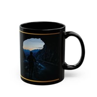 Image 2 of Inspirational Journey Black Mug – 'Conversations Start The Journey' Adventure Coffee Cup
