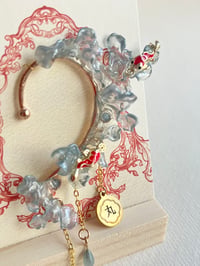 Image 1 of Hand Sculpted Waves & Koi Earcuff + Ear Stud Pair I