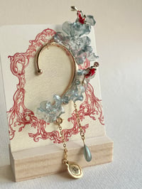 Image 2 of Hand Sculpted Waves & Koi Earcuff + Ear Stud Pair IV