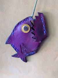 Purple Piranha Bag Charm