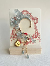Image 1 of Hand Sculpted Waves & Koi Earcuff + Ear Stud Pair V