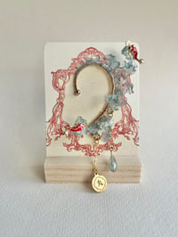 Image 1 of Hand Sculpted Waves & Koi Earcuff + Ear Stud Pair VI 