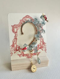 Image 2 of Hand Sculpted Waves & Koi Earcuff + Ear Stud Pair VI 