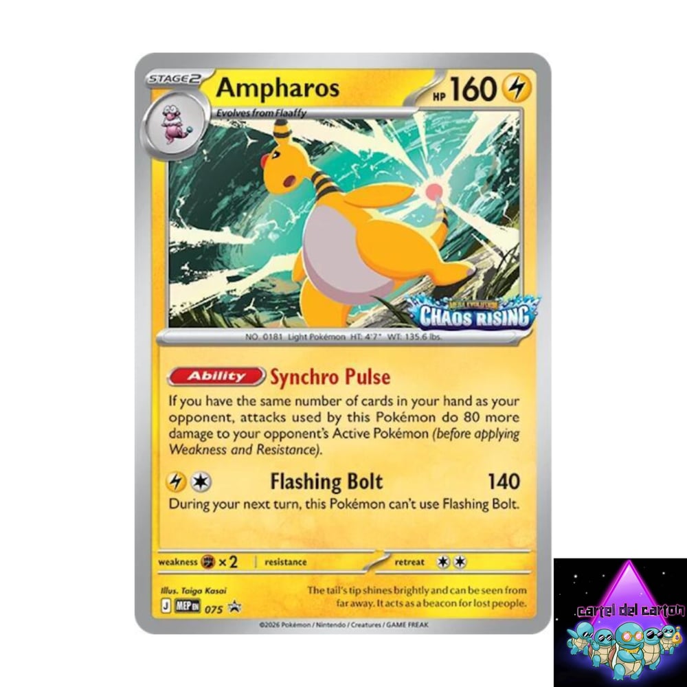 Image of Ampharos Chaos Rising Stamped Promo NM