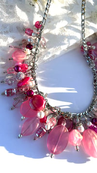 Image 1 of Pink Chunky Charm Necklace 