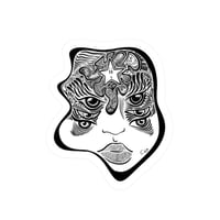 Image 1 of 6 eyed face — Vinyl Sticker 